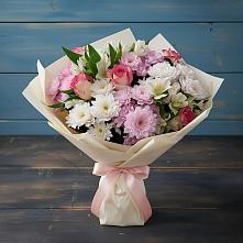 Букет цветов из:  Хризантемы, Альстромерии и Розы #REPLACE_PRED# Андреаполе